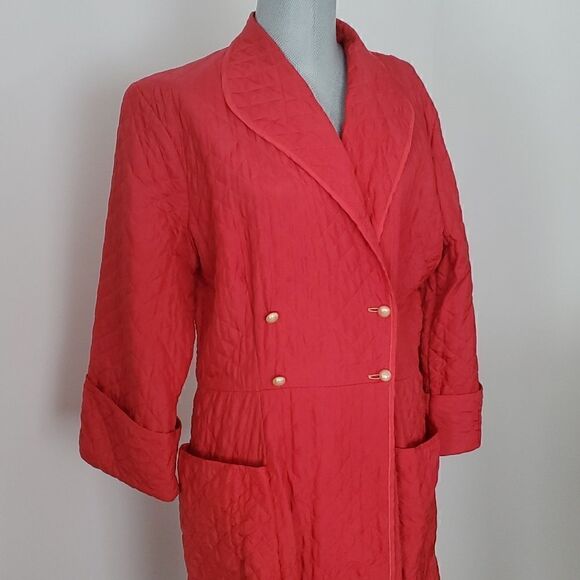 Barsarobe of Bemberg | Vintage Quilted House Coat Robe - Picture 2 of 9